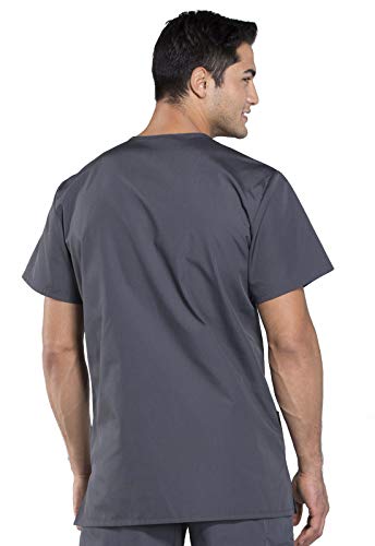 Cherokee Big and Tall Originals Unisex V-Neck Scrubs Shirt, Pewter, XX-Large - Image 3