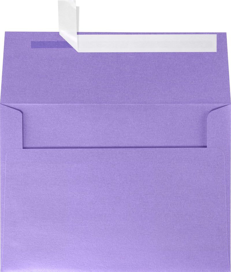 أظرف دعوات LUXPaper A7 قابلة للإزالة 5 14 × 7 14 أميثيست معدني 80 رطل نص 50 عدد