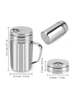 SYOSI SYOSI, 2pcs Stainless Steel Seasoning Bottle with Adjustable Pour Holes for Salt Pepper Cinnamon Powder Sugar  - Image 5