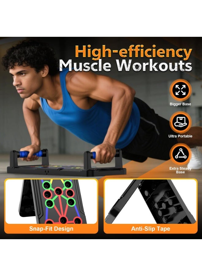 Hedge Solid Push Up Board 15 in 1 Home Workout Equipment Multi-Functional Pushup Stands System Fitness Floor Chest Muscle Exercise Professional Equipment Burn Fat Strength Training Arm Men & Women - Image 2