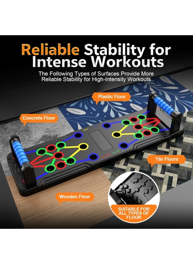 Hedge Solid Push Up Board 15 in 1 Home Workout Equipment Multi-Functional Pushup Stands System Fitness Floor Chest Muscle Exercise Professional Equipment Burn Fat Strength Training Arm Men & Women - Image 3