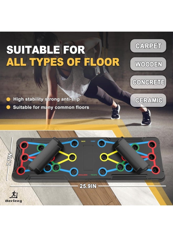 Hedge Solid Push Up Board 15 in 1 Home Workout Equipment Multi-Functional Pushup Stands System Fitness Floor Chest Muscle Exercise Professional Equipment Burn Fat Strength Training Arm Men & Women - Image 4