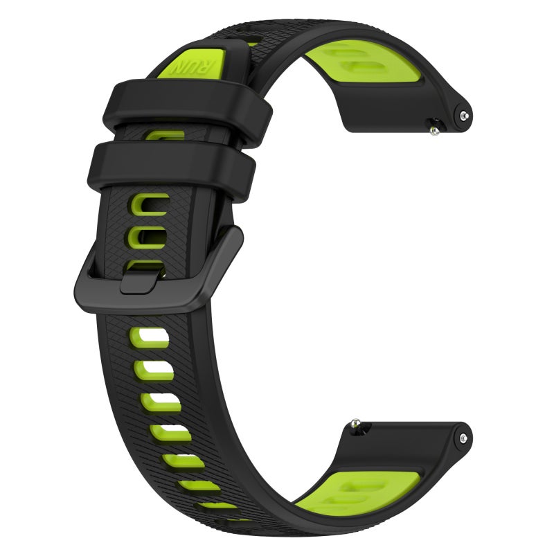 S-TOP For Garmin Forerunner 158 20mm Sports Two-Color Silicone Watch Band(Black+Green) - Image 2