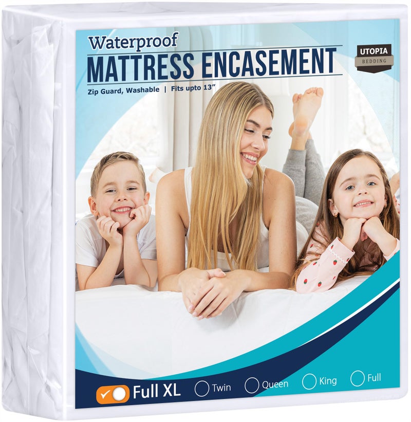 Utopia Bedding Zippered Mattress Encasement Full XL - 100% Waterproof and Bed Bug Proof Mattress Protector - Absorbent, Six-Sided Mattress Cover - Image 1
