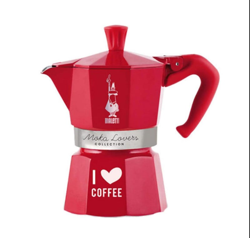 BIALeTTI BIALETTI Moka Express 3Cup RED I love coffee limited edition 