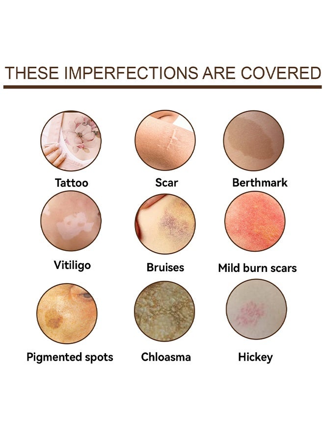 EELHOE Tattoo Concealer - Tattoo Cover Up Makeup Waterproof, Professional Long Lasting Tattoo Cover Up Suitable, Waterproof Invisible Concealer Body Leg Bruise Stretch Scar - Image 4