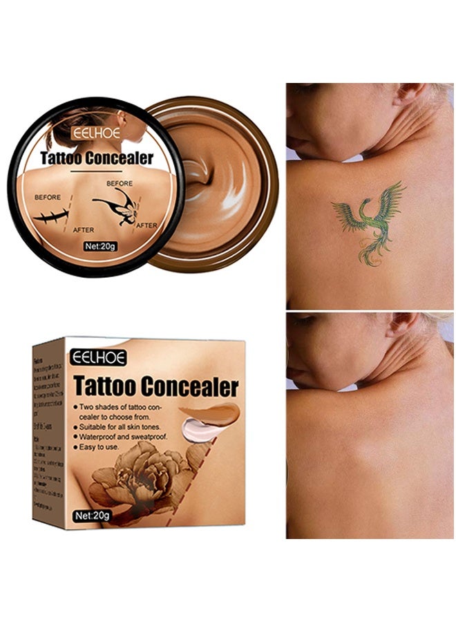 EELHOE Tattoo Concealer - Tattoo Cover Up Makeup Waterproof, Professional Long Lasting Tattoo Cover Up Suitable, Waterproof Invisible Concealer Body Leg Bruise Stretch Scar - Image 1