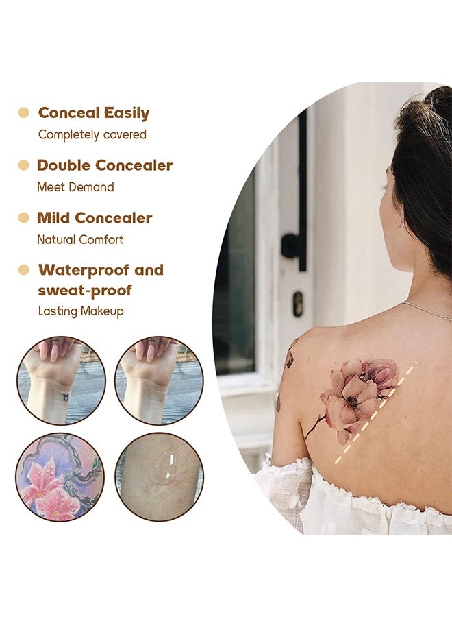 EELHOE Tattoo Concealer - Tattoo Cover Up Makeup Waterproof, Professional Long Lasting Tattoo Cover Up Suitable, Waterproof Invisible Concealer Body Leg Bruise Stretch Scar - Image 3
