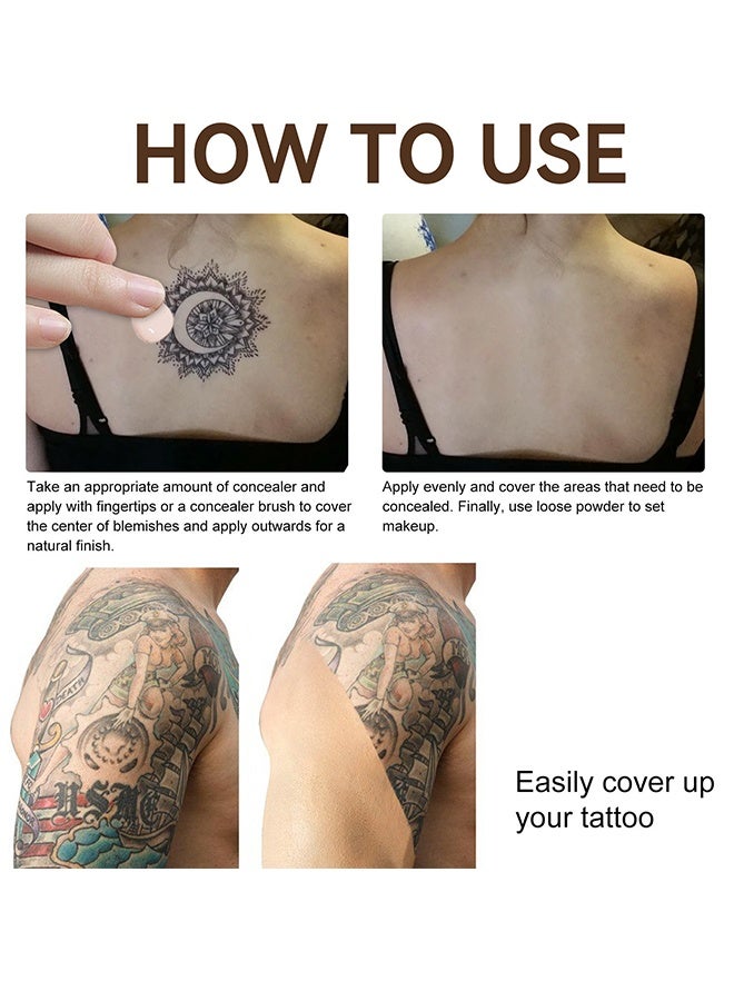 EELHOE Tattoo Concealer - Tattoo Cover Up Makeup Waterproof, Professional Long Lasting Tattoo Cover Up Suitable, Waterproof Invisible Concealer Body Leg Bruise Stretch Scar - Image 5