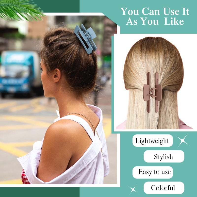 XunYee 90 Pcs Hair Clips Bulk Hair Claw Clips for Women Girls 4.1 Inch Large Rectangle Non-slip Square Strong Hold Jaw - Image 5