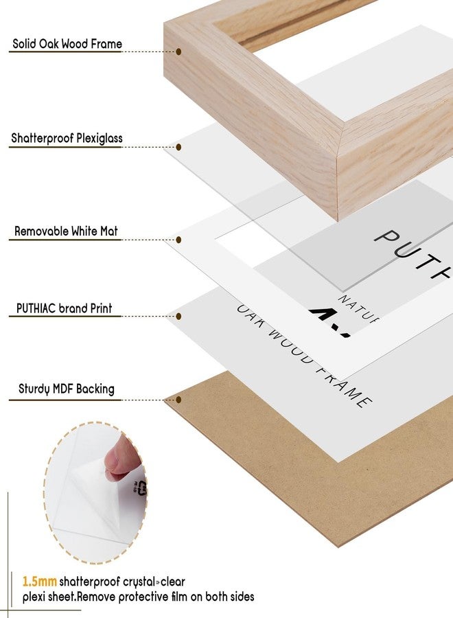 puthiac 4x6 Oak Wood Picture Frame - 4"x6" Photo Frame, 4x6 Picture Frame Wood, Natural Solid Wooden Picture Frames for Wall Art Photo and Prints(1 Pack, Beige) - Image 2