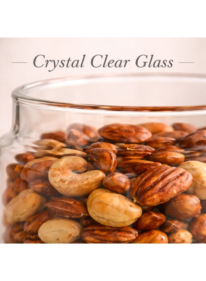 Honey Bee Glass Storage Jar 800ML with Bamboo Lid Airtight Container - Clear Food Storage Jar for Kitchen, Snacks, Sugar, Coffee, Spices - Glass Canister with Silicone Seal for Fresh Storage - Image 2
