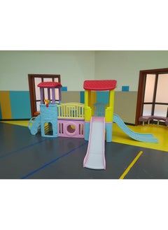 Rainbow Toys Baby plastic playhouses children Outdoor and Indoor Playground For Backyard, Playground houses For Backyard, Kids climber with a sliding board, kids��� slide, tunnel, climbing wall  - Image 2