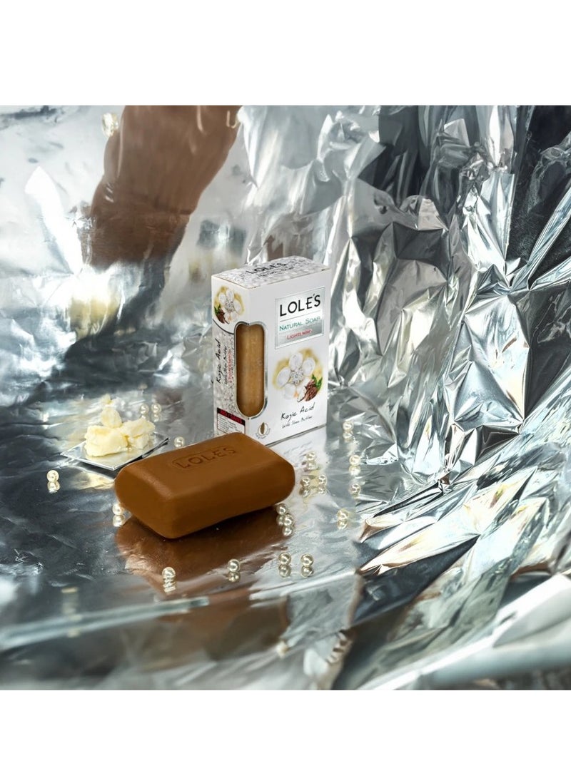 LOLE'S Luxury Pure Natural Soap, Kojic Acid with Shea Butter Beauty Bar, Skin Lightening Face Body Care, Vitamin E, Fresh Touch,150g - Image 5