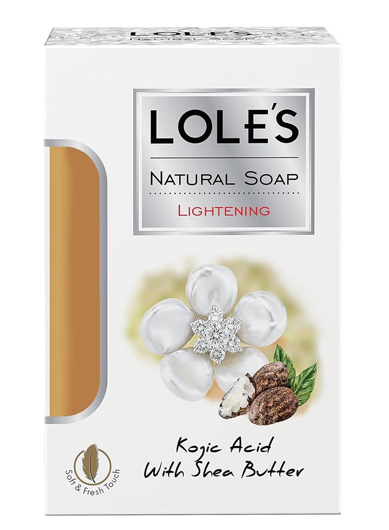 LOLE'S Luxury Pure Natural Soap, Kojic Acid with Shea Butter Beauty Bar, Skin Lightening Face Body Care, Vitamin E, Fresh Touch,150g - Image 2