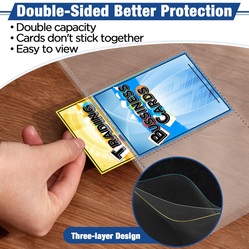 Fabmaker 648 Pockets Double Side Trading Card Sleeves, Fabmaker 9 Pocket Card Sleeves Binder Sheets for 3 Ring Binder, Long-Lasting Trading Cards Binder Sleeves Compatible with MTG, Baseball, Game - Image 4