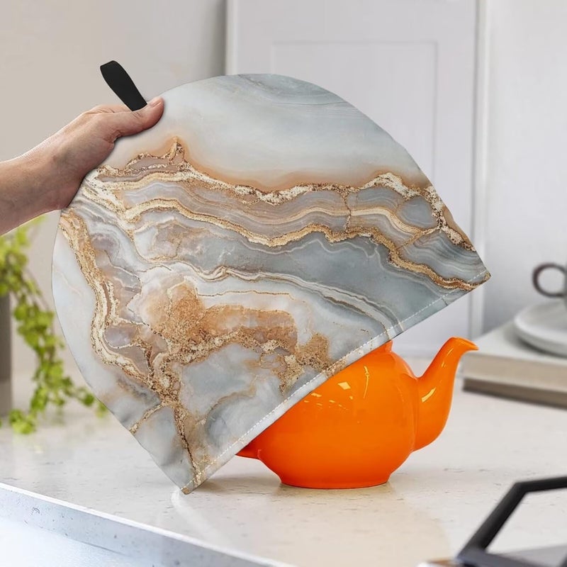 Tea Cosy for Teapot Gold Tea Cozy for Teapot Insulated Tea Pot Cover for Keeping Warm Cozy for Teapot Tea Insulated Cosy for Kitchen Accessory Tea Pot Cosy for Keeping Warm Tea Cozies - Image 3
