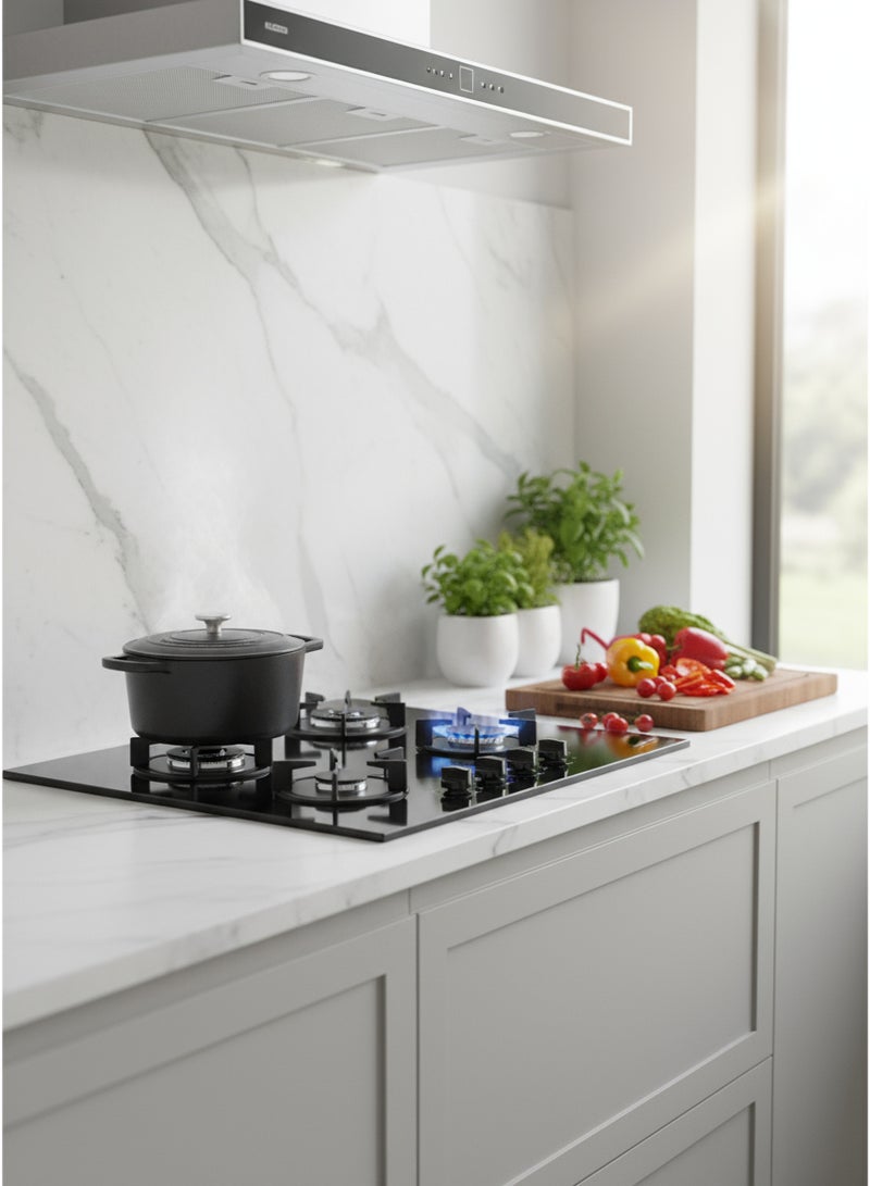 Kumtel Built-in Hob - 4 Gas Burners - 60*65 cm - Auto Ignition - Made in Türkiye - Black - C65-40BTF - Image 4