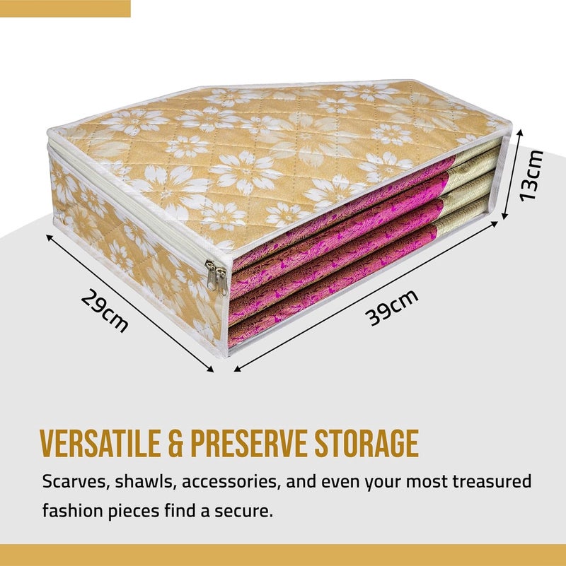 Kuber Industries Kuber Industries Pack of 2 Blouse Cover Side Visible Window Bag Waterproof Blouse Bag Flower Quilted Storage Bag Wardrobe Clothes Organizer Blouse Protector Bag Multi  - Image 3