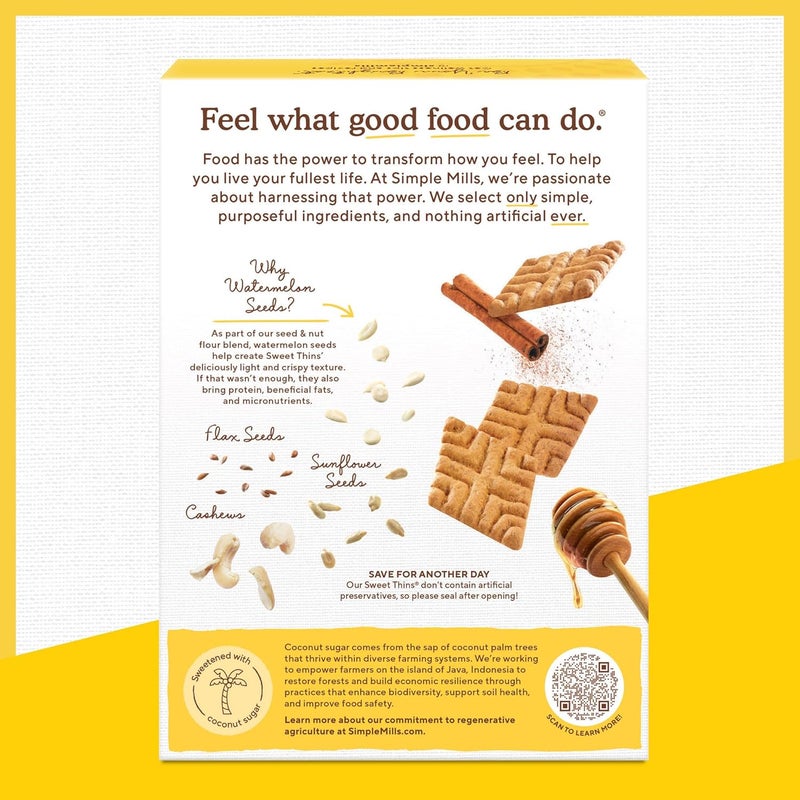 Simple Mills بسكويت بسيط ميلز بالعسل والقرفة من دقيق البذور والمكسرات - وجبة خفيفة صديقة للباليو، 4.25 أونصة، 3 قطع - Image 5
