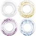Feradny 4 Pack Pool Float Rings Inflatable Pool floaties for Kids Glitter Multicolor Swim Tube Pool Floaties for Kids Summer Outdoor Floats - Image 3