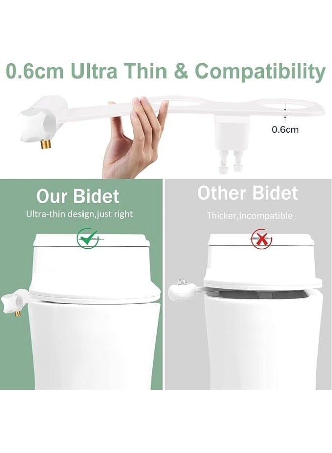 general Bidet Attachment for Toilet, Ultra-Slim Non-Electric Bidet Insert for Toilet, Minimalist Bidet for Toilet with Non-Electric Double Nozzle for Posterior Wash - Image 4