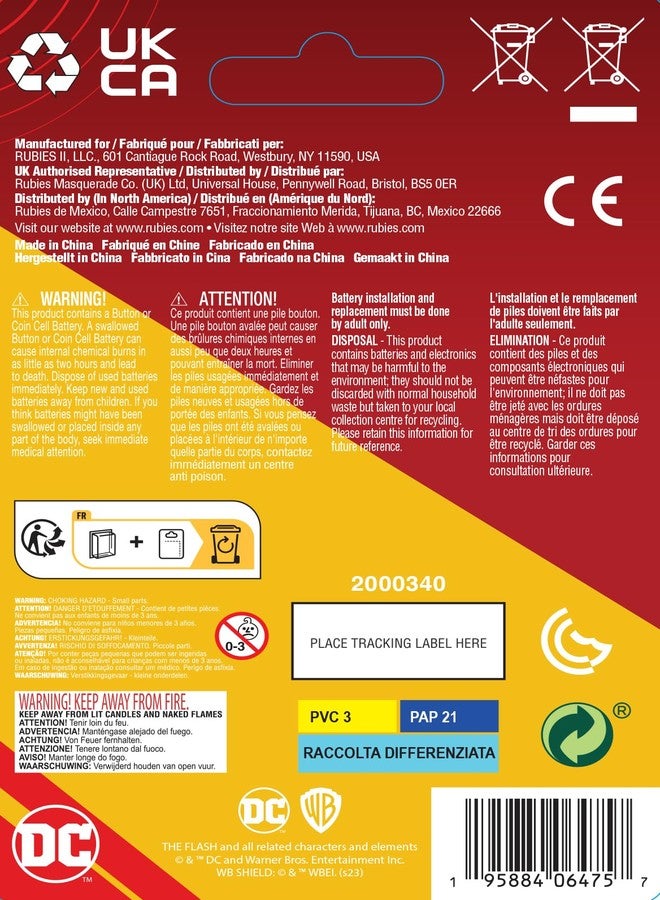 Rubies DC The Flash Movie: The Flash Light-Up Ring for Kids by Rubies, Boy's No Size - Image 4