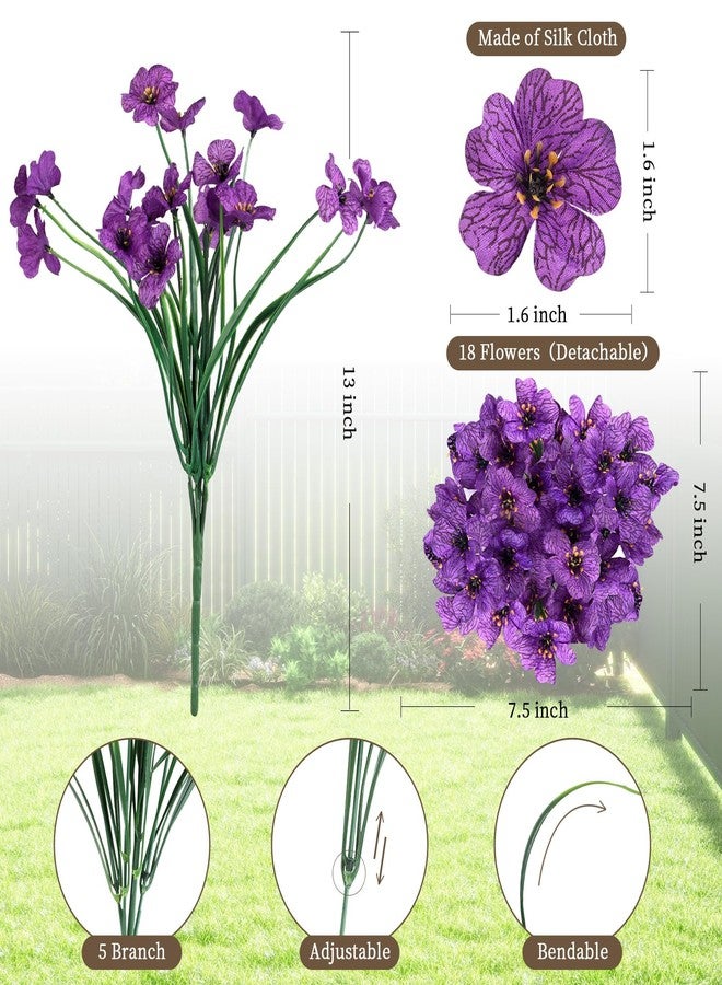 ColoPlay 24 Purple Bundles Artificial Flowers for Outdoors/Indoors Fake Flowers Plants for Indoor Outside Garden Porch Window Box Home Wedding Farmhouse - Image 2
