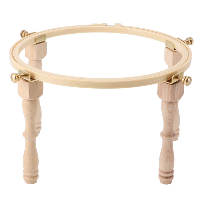 Desktop Embroidery Stand with 4 Legs Height Adjustment Wooden Frame Cross Stitch Hoop Holder for Home Use - Image 3