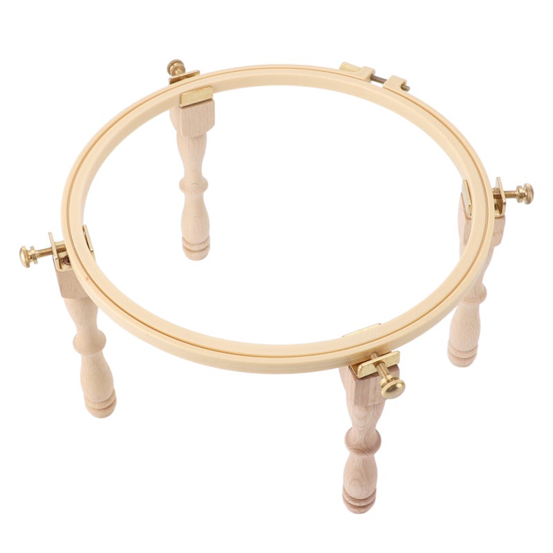 Desktop Embroidery Stand with 4 Legs Height Adjustment Wooden Frame Cross Stitch Hoop Holder for Home Use - Image 5