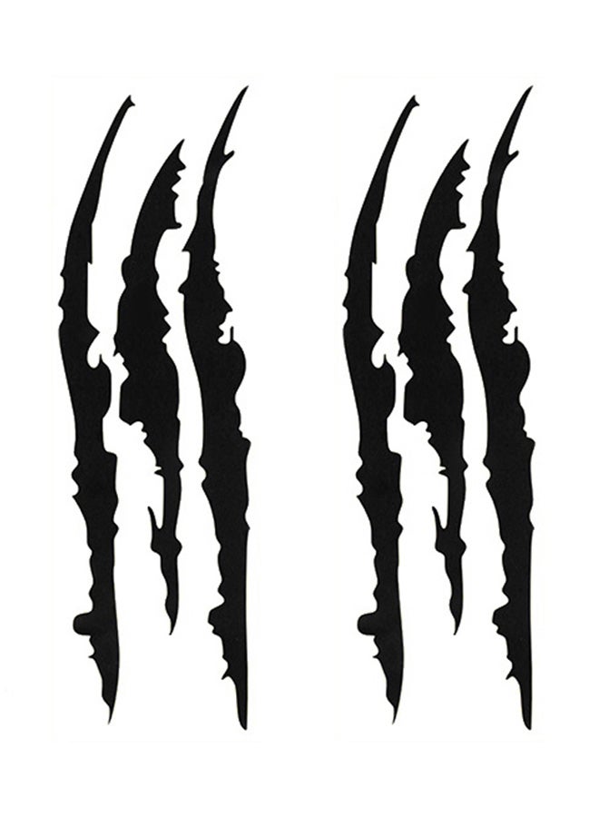 Loquat 2-Piece Reflective Car Sticker Monster Scratch Stripe Claw Marks Car Auto Headlight Decoration Vinyl Decal Car Stickers