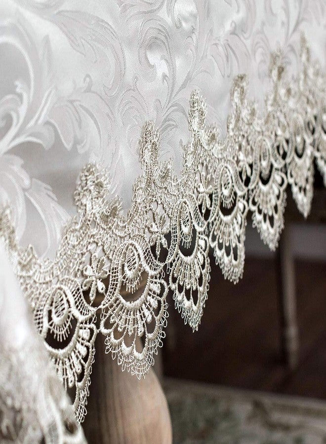 ARTABLE Lace Table Cloth Rectangle Fall Antique Flower Decor Macrame Tablecloth for Outdoor Farmhouse Rustic Kitchen Party Birthday Picnic (Stone Gray, 52 x 70 Inch) - Image 4