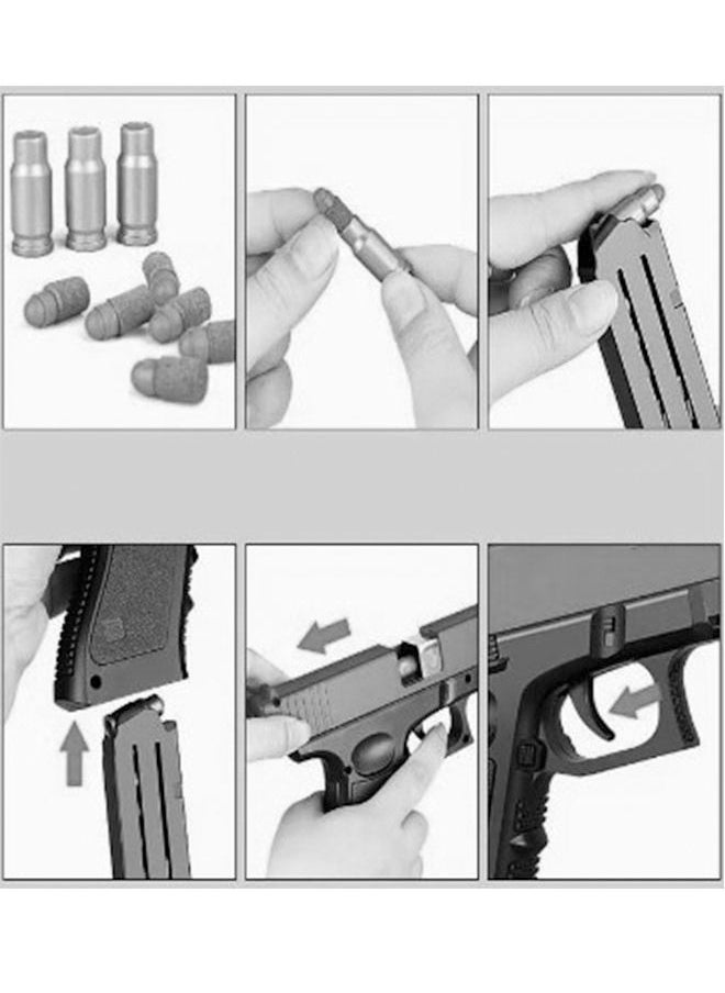 ZCM-HAPPY - Gold Desert Eagle Children's Toy Gun Shell Ejection Soft Bullet Gun Automatic Loading Simulation Bullet Gun Set - Image 1