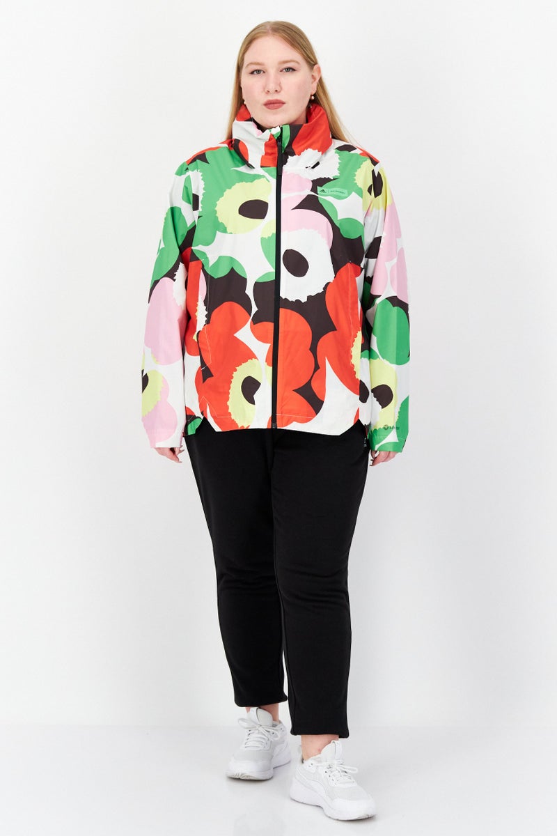 Adidas Women Plus Size Allover Print Outdoor Jacket, Multicolor - Image 4