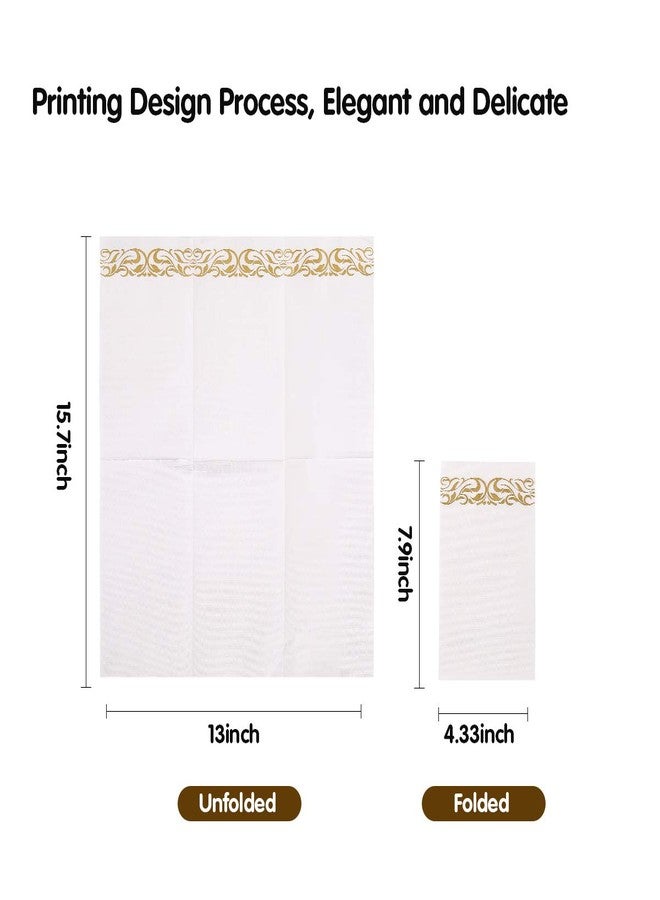 Vplus 600 Pack Paper Napkins Guest Towels Disposable Premium Quality 3-ply Dinner Napkins Disposable Soft, Absorbent, for Kitchen, Wedding, Parties, Dinners or Events(Gold) - Image 3