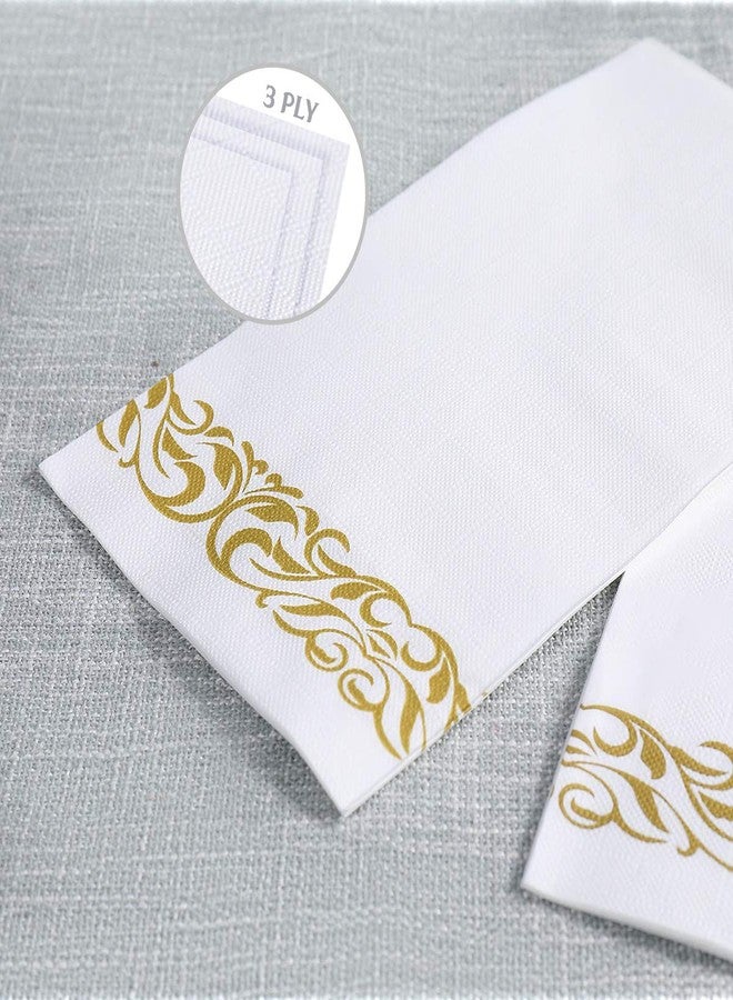 Vplus 600 Pack Paper Napkins Guest Towels Disposable Premium Quality 3-ply Dinner Napkins Disposable Soft, Absorbent, for Kitchen, Wedding, Parties, Dinners or Events(Gold) - Image 5