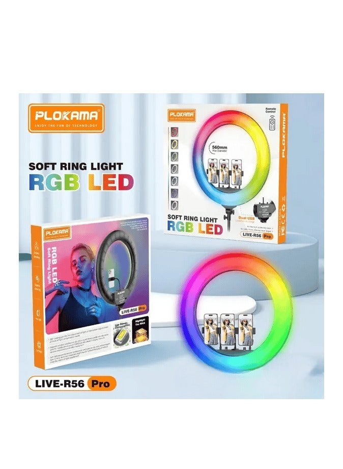 PLOKAMA Ultimate RGB Ring Light 22 Inch Plokama R56 Pro for Professional Photography & Live Streaming - Image 4