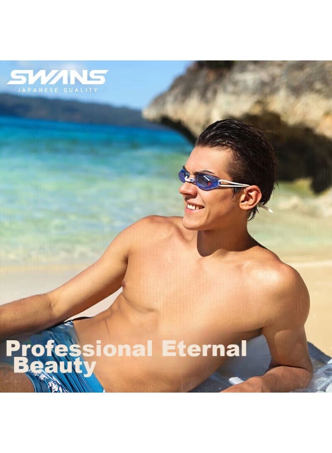 Swans Swimming Goggles, Imported From Japan, Waterproof And Anti-fog, High-definition Professional Racing Clear Lens Diving Swimming Gl For Men And Women, Black And Red - Image 5