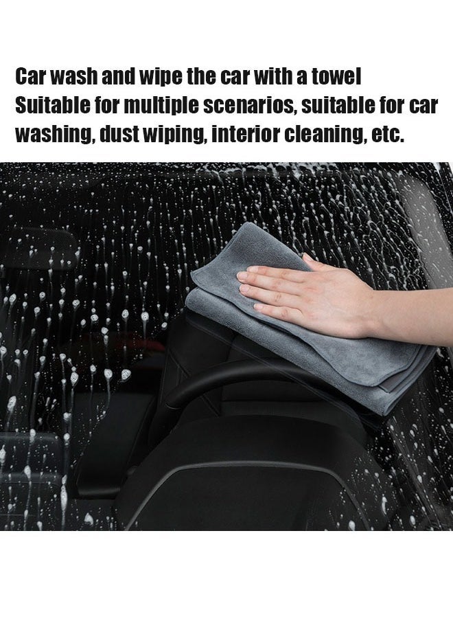 2 PCS Car Wash Towel Absorbent Clean and Dry Coral Velvet Suede Double Sided Thickened Changan Special(20*30cm/30*60cm) - Image 4