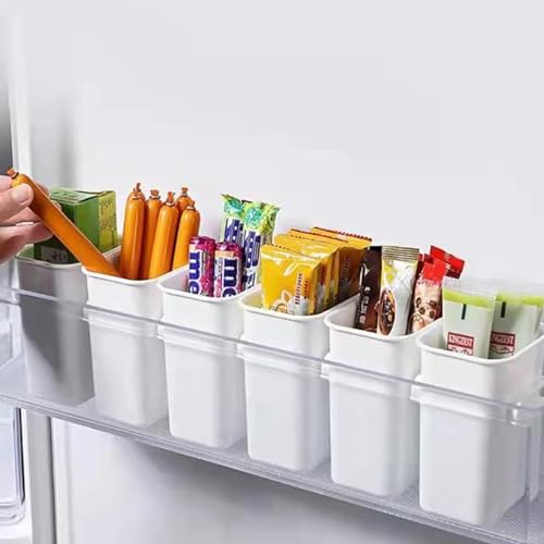 MosQuick Set Of 4 Fridge Door Organiser, Space Saving Organizer For Kitchen Fridge Storage Boxes, Herb Saver For Refrigerator, Coriander Storage Container For Fridge Multi Use Sink Organiser., White - Image 1
