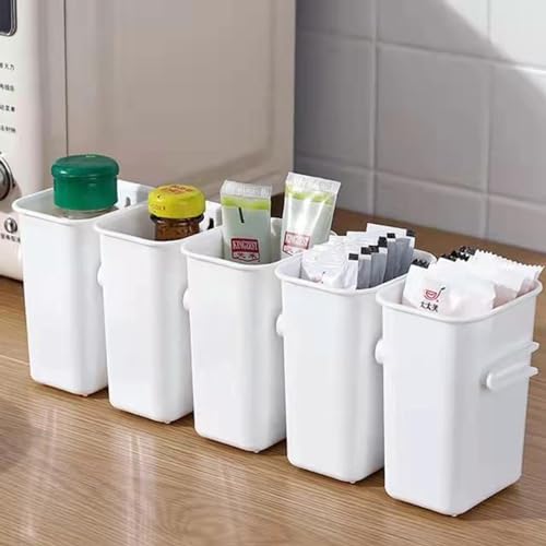 MosQuick Set Of 4 Fridge Door Organiser, Space Saving Organizer For Kitchen Fridge Storage Boxes, Herb Saver For Refrigerator, Coriander Storage Container For Fridge Multi Use Sink Organiser., White - Image 4