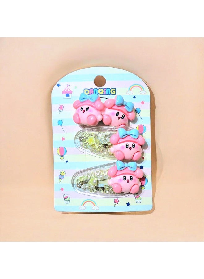 Set of 1 Hair Tie & 2 Hair Clips / Green - Image 1