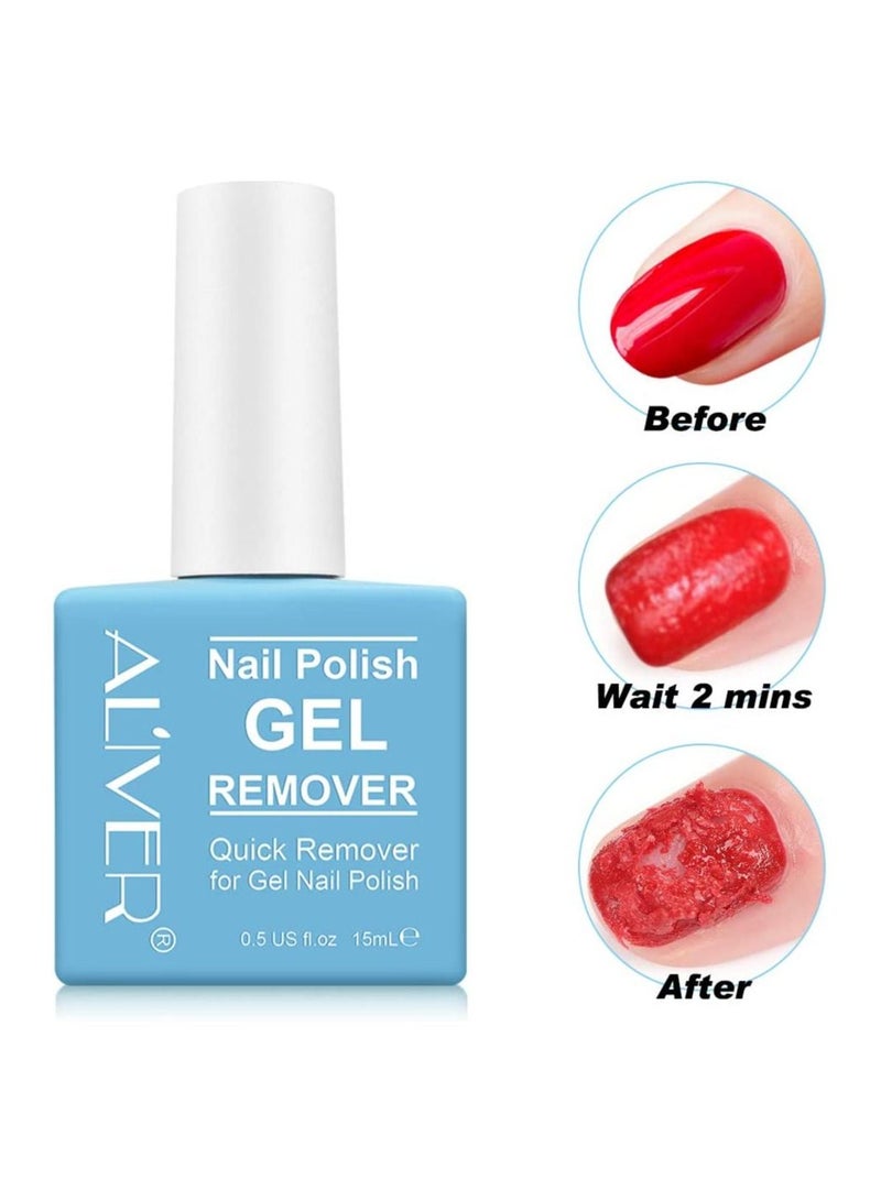 ALIVER Magic Nail Polish Remover, Professional Nail Gel Polish Remover, In 3 mins Quickly Removes Soak-Off Gel Polish UV Art Nail Lacquer Don't Hurt Nails  - Image 2