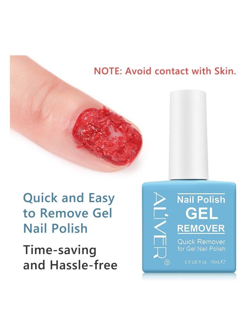 ALIVER Magic Nail Polish Remover, Professional Nail Gel Polish Remover, In 3 mins Quickly Removes Soak-Off Gel Polish UV Art Nail Lacquer Don't Hurt Nails  - Image 3