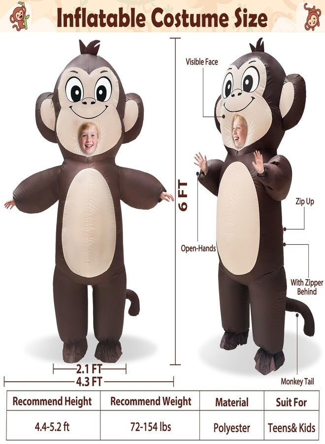 Camlinbo Halloween Inflatable Monkey Costume for Kids, Full Body Blow Up Costume for Halloween Inflatables Boys Girls Party Cosplay - Image 2