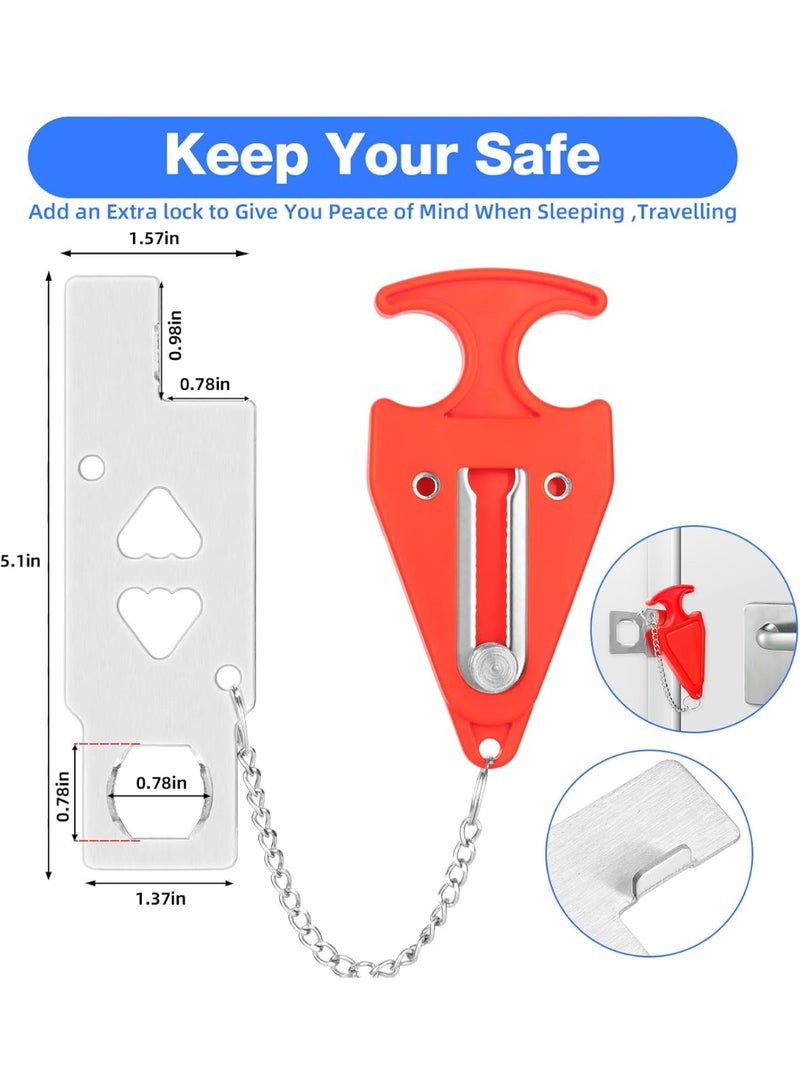 Bukela Portable Travel Door Lock, No Drilling Required, Quick Installation, Lightweight and Portable, Perfect for Hotel Rooms, Apartments, Ideal Gift for Travelers, Women, Renters(1 Red) - Image 2