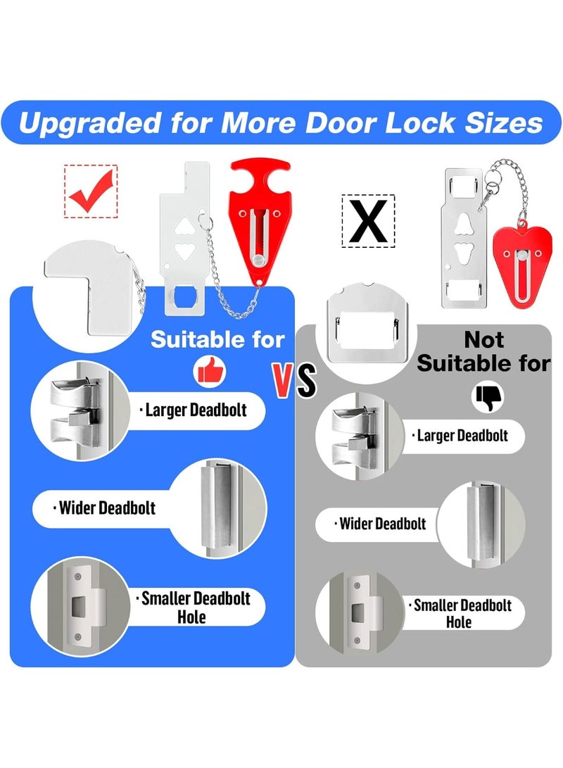 Bukela Portable Travel Door Lock, No Drilling Required, Quick Installation, Lightweight and Portable, Perfect for Hotel Rooms, Apartments, Ideal Gift for Travelers, Women, Renters(1 Red) - Image 3