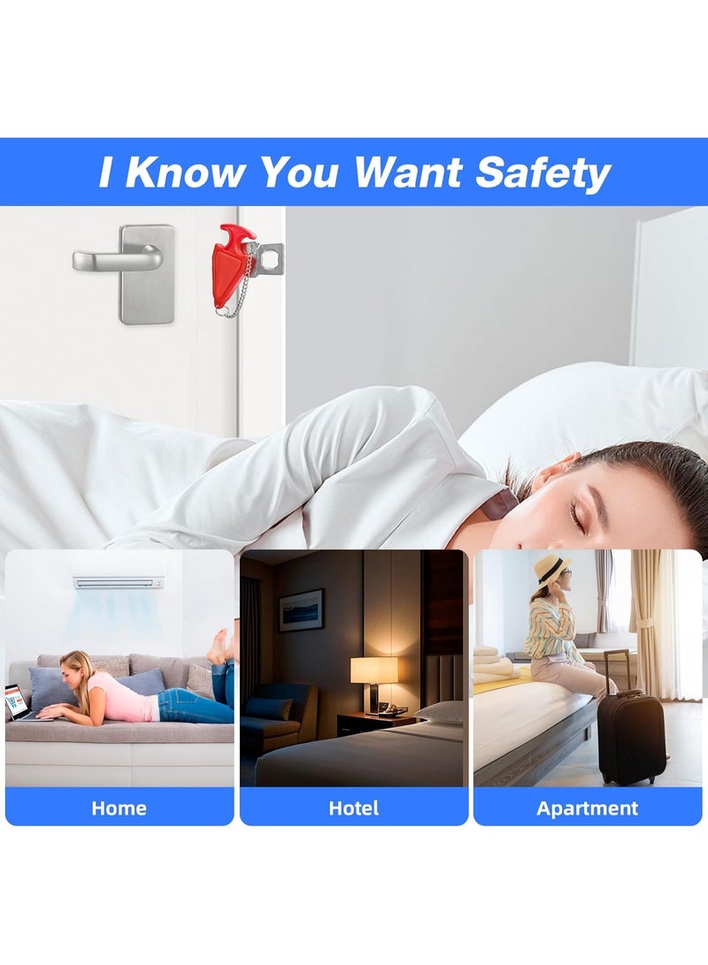 Bukela Portable Travel Door Lock, No Drilling Required, Quick Installation, Lightweight and Portable, Perfect for Hotel Rooms, Apartments, Ideal Gift for Travelers, Women, Renters(1 Red) - Image 5