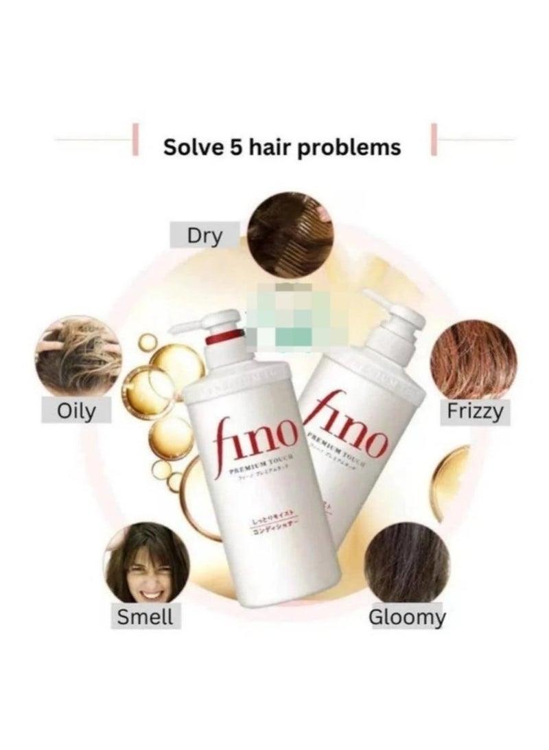 Fino Premium Touch Hair Care Set - Shampoo (550ml), Conditioner (550ml), Mask (230g), - For Repairing Dry & Damaged Hair - Image 2