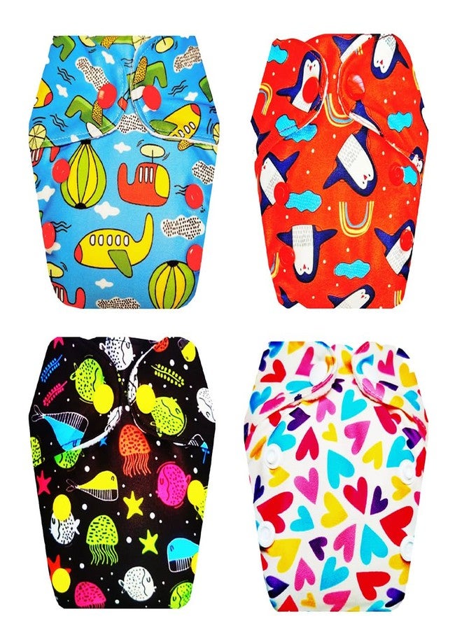 Dumbledo Premium Newborn Cloth Diaper with Integrated Soaker (Pack of 4) | Snug Fit | 6-Layer Absorbent Pad | Easy to Clean | Ideal for Toddlers | 0 - 4 Months | Unisex Baby - Image 1